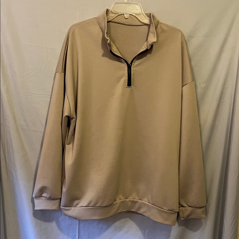 Source Unknown Men's Beige Zip-Up Sweater